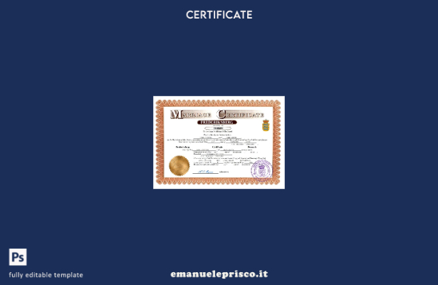 certificato di matrimonio danese in stile verificato modello Word e PDF